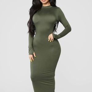 Fashion Nova Olive green bodycon dress never worn